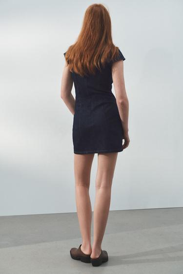 ROBE COURTE EN DENIM TRF - Indigo foncé de Zara - Image 3