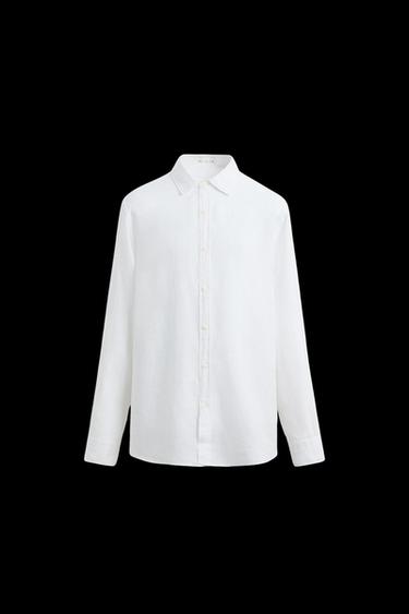 Zara 100% LINEN SHIRT - White