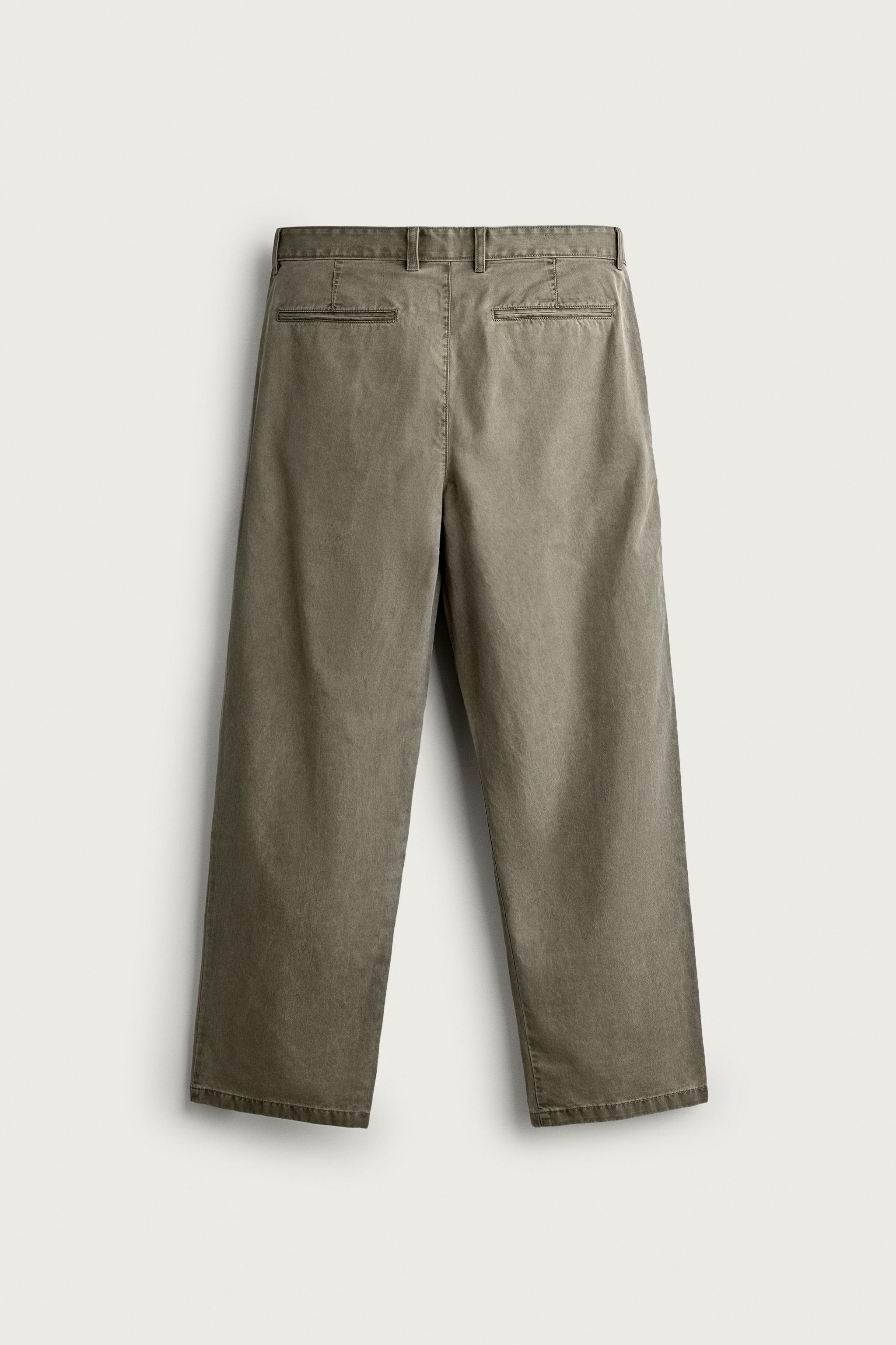 Zara RELAXED FIT PİLİLİ CHINO PANTOLON görsel 8