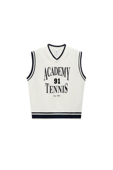 PLUSH VEST WITH SLOGAN