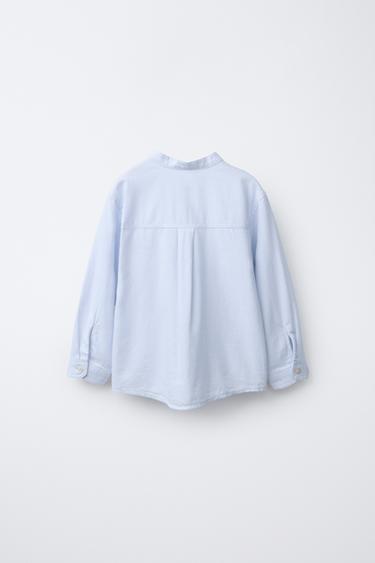 SOFT TOUCH STAND COLLAR SHIRT - Blue by Zara - Image 1