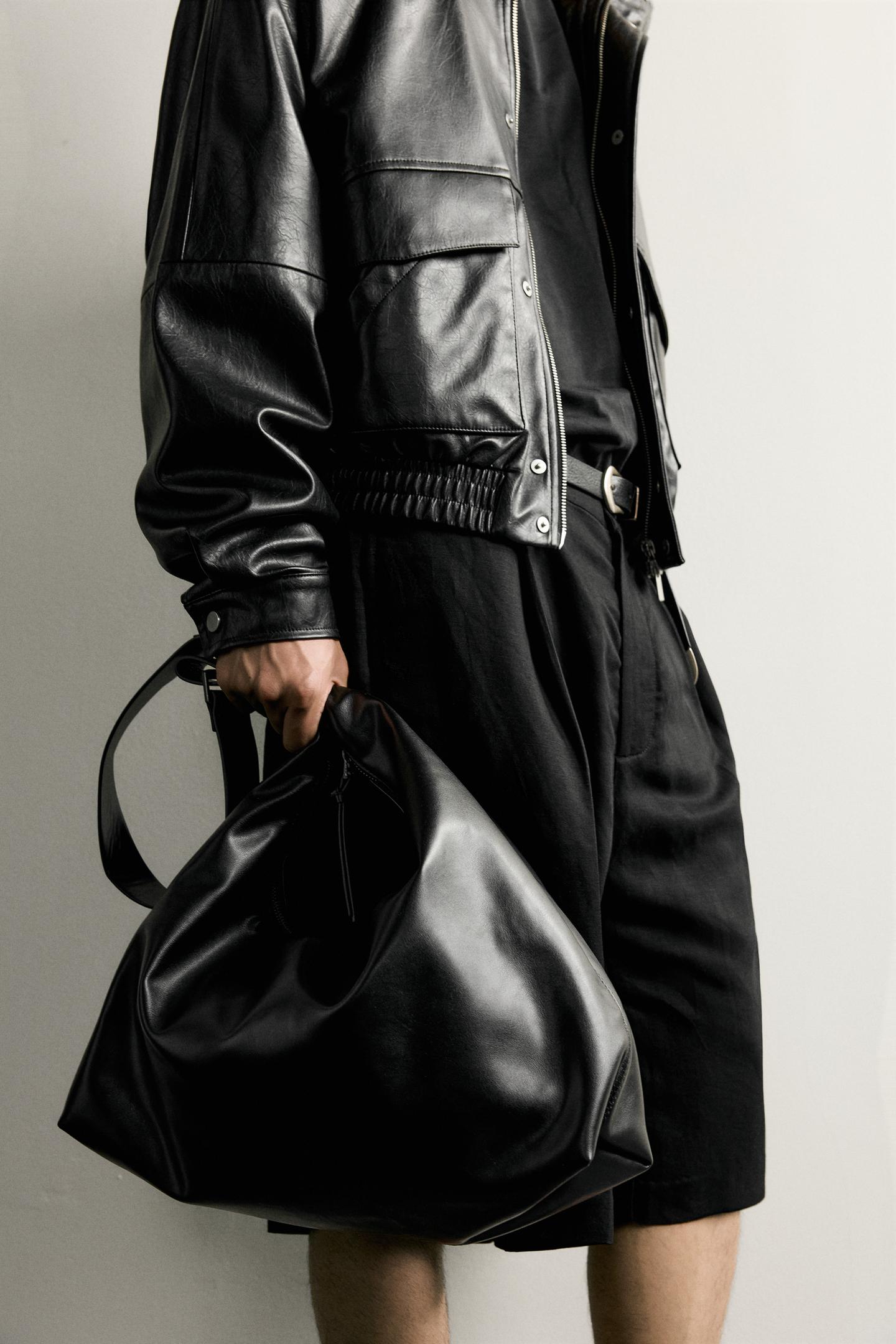 Мужская сумка Zara Asymmetrical Shoulder, цвет: Чёрный — фото 2