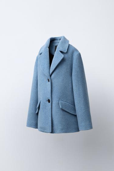 MANTEAU EN LAINE - Bleu clair de Zara - Image 1