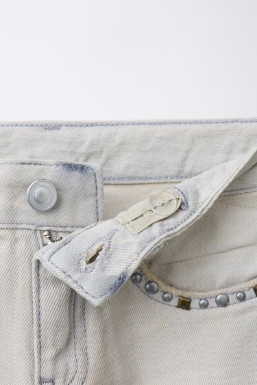 JEANS BOOTCUT À CLOUS - Gris de Zara - Image 2