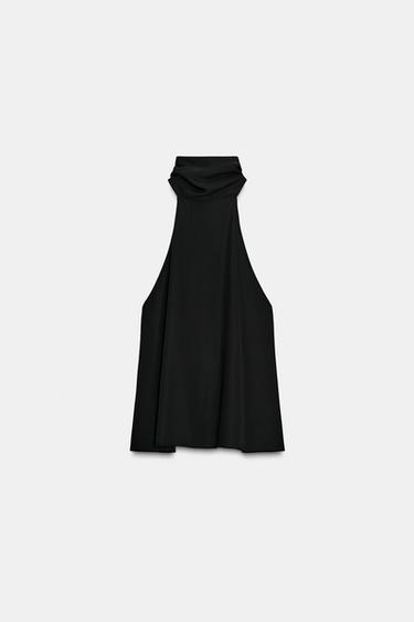 TOP HALTER LAZADA - Negro de Zara