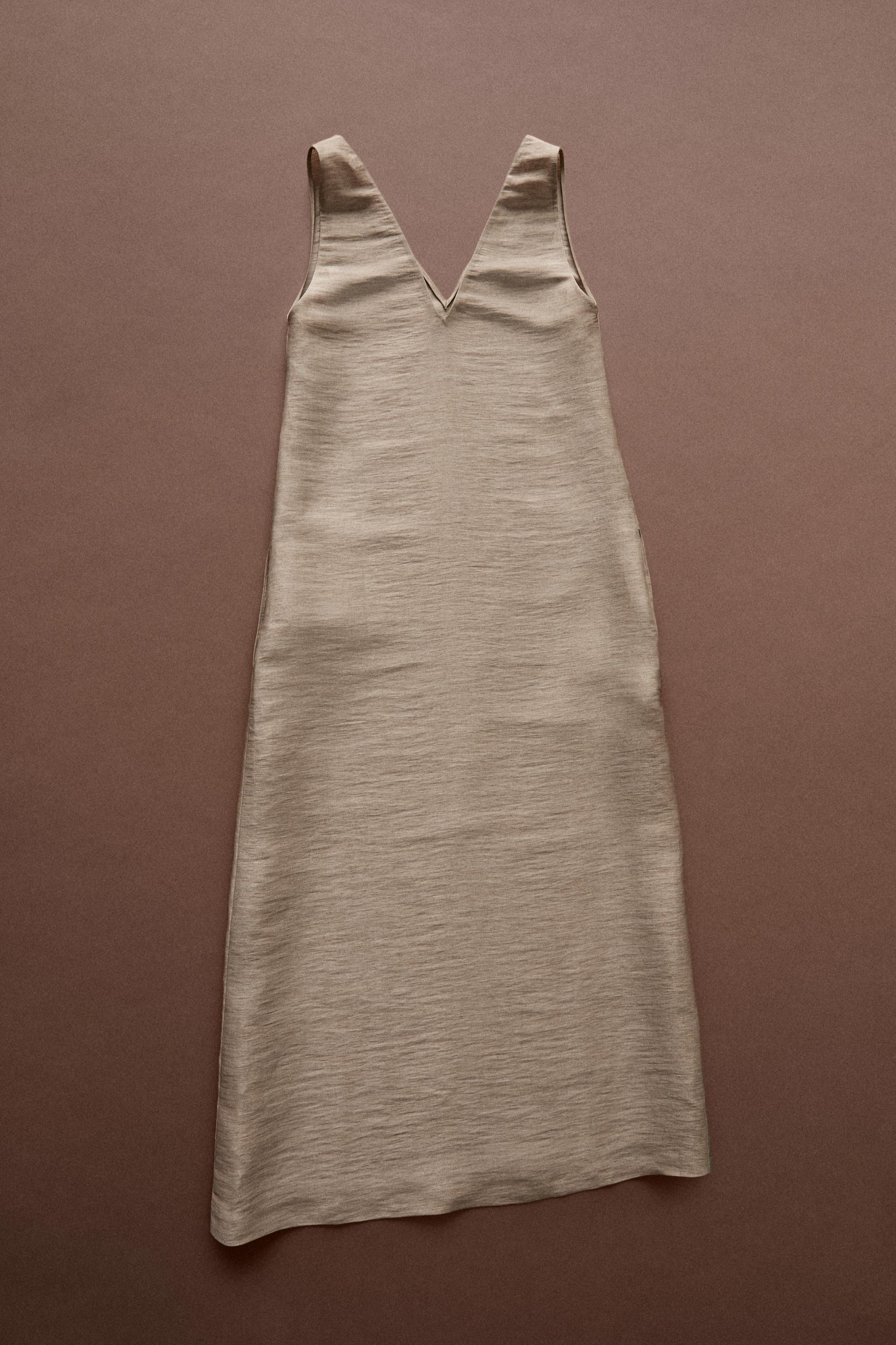 Wide strap midi dress - STUDIO — Stone