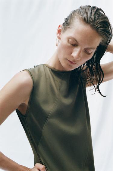 VESTIDO ABERTURA ZW COLLECTION - Khaki de Zara