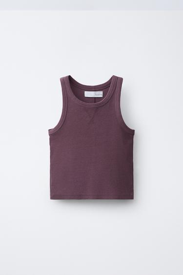 ENSEMBLE CÔTELÉ DÉLAVÉ T-SHIRT NAGEUR ET BERMUDA - Pourpre de Zara - Image 1