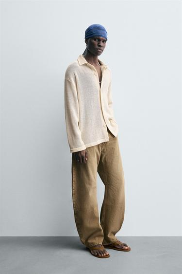 OPEN WEAVE SHIRT - Bone by Zara - Image 3