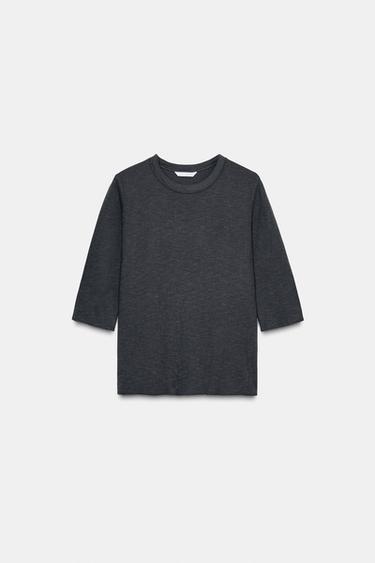 RUSTIC T-SHIRT - Charcoal de Zara - Image 3