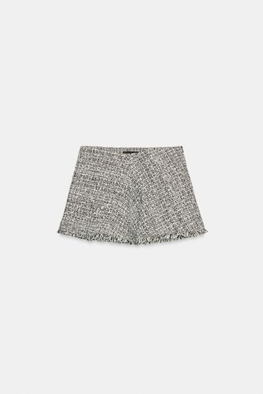 FALDA MINI ESTRUCTURA ZW COLLECTION - Blanco / Negro de Zara - Imagen 0