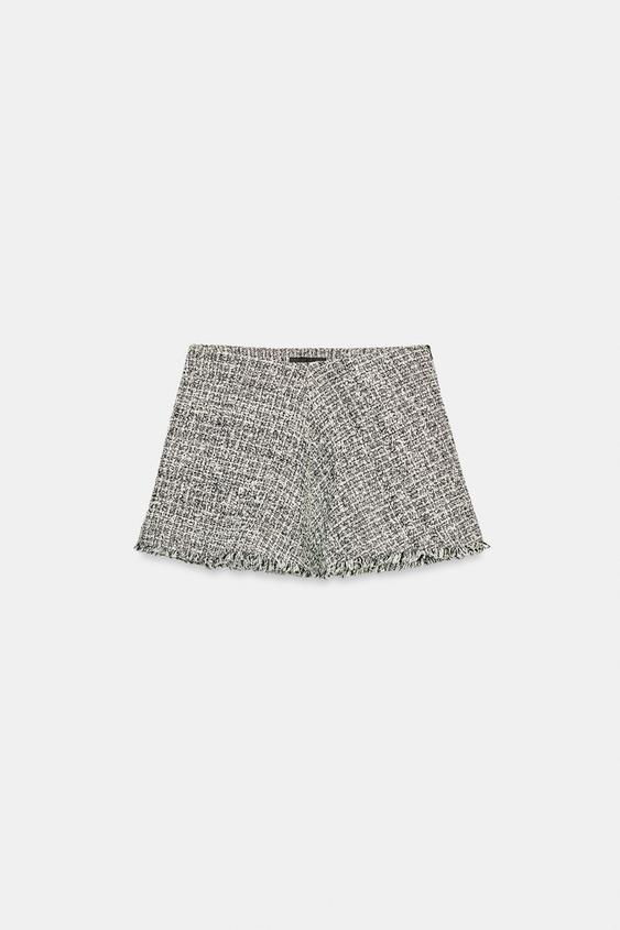 ZW COLLECTION STRUCTURED MINI SKIRT - Black / White by Zara - Image 0