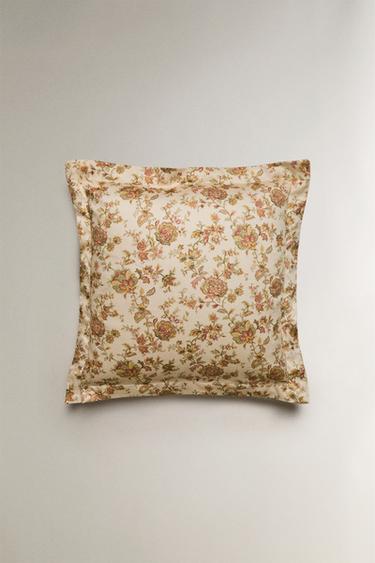 FLORAL SATEEN PILLOWCASE - Beige by Zara - Image 2
