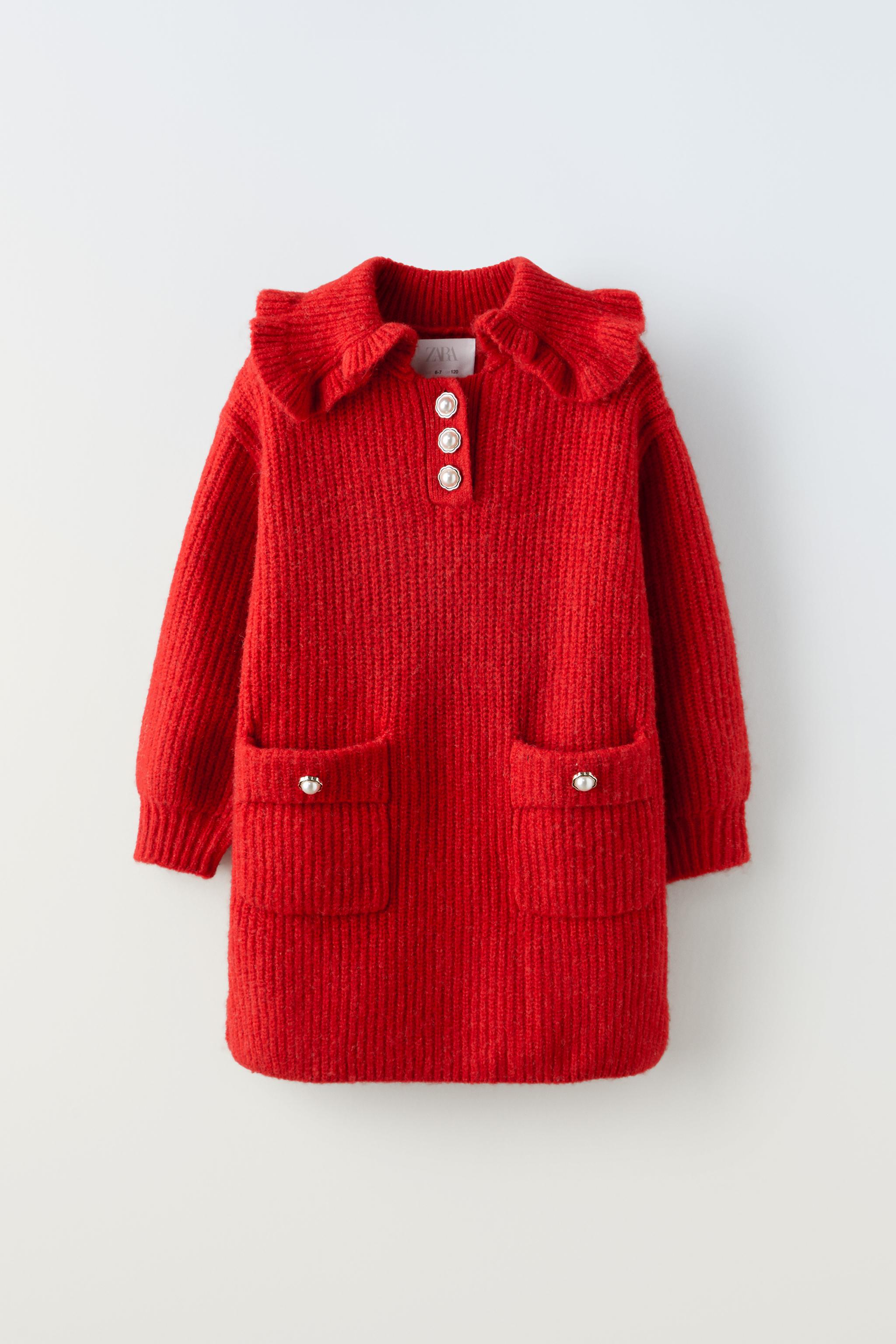 Zara red 2024 knit dress