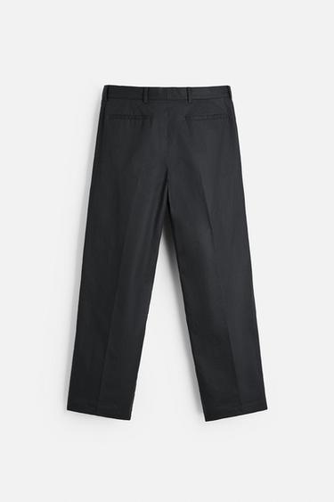 WAXED CHINO TROUSERS - Black by Zara - Image 6