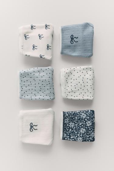 2-6 YEARS/ SIX-PACK OF BOW BRIEFS - Ecru / Blue by Zara