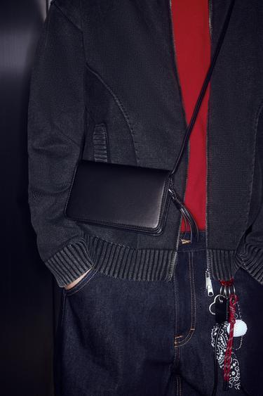 Zara 素面斜背包 - 黑色