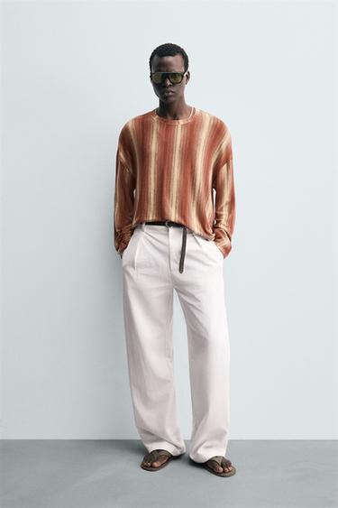 T-SHIRT FLUIDE À RAYURES - Rouge de Zara