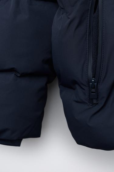 Zara WATER REPELLENT LABEL PADDED COAT - Navy blue
