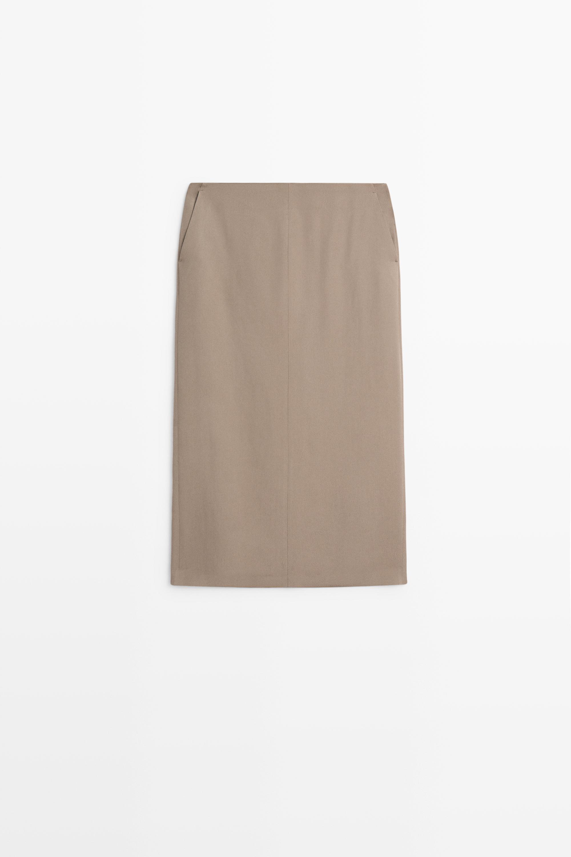 Flowing straight midi skirt - STUDIO