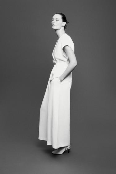 ZW COLLECTION LINEN BLEND TROUSERS - Ecru by Zara