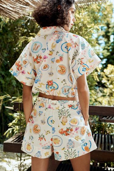 CAMISA ESTAMPADA MANGA CORTA - Multicolor de Zara