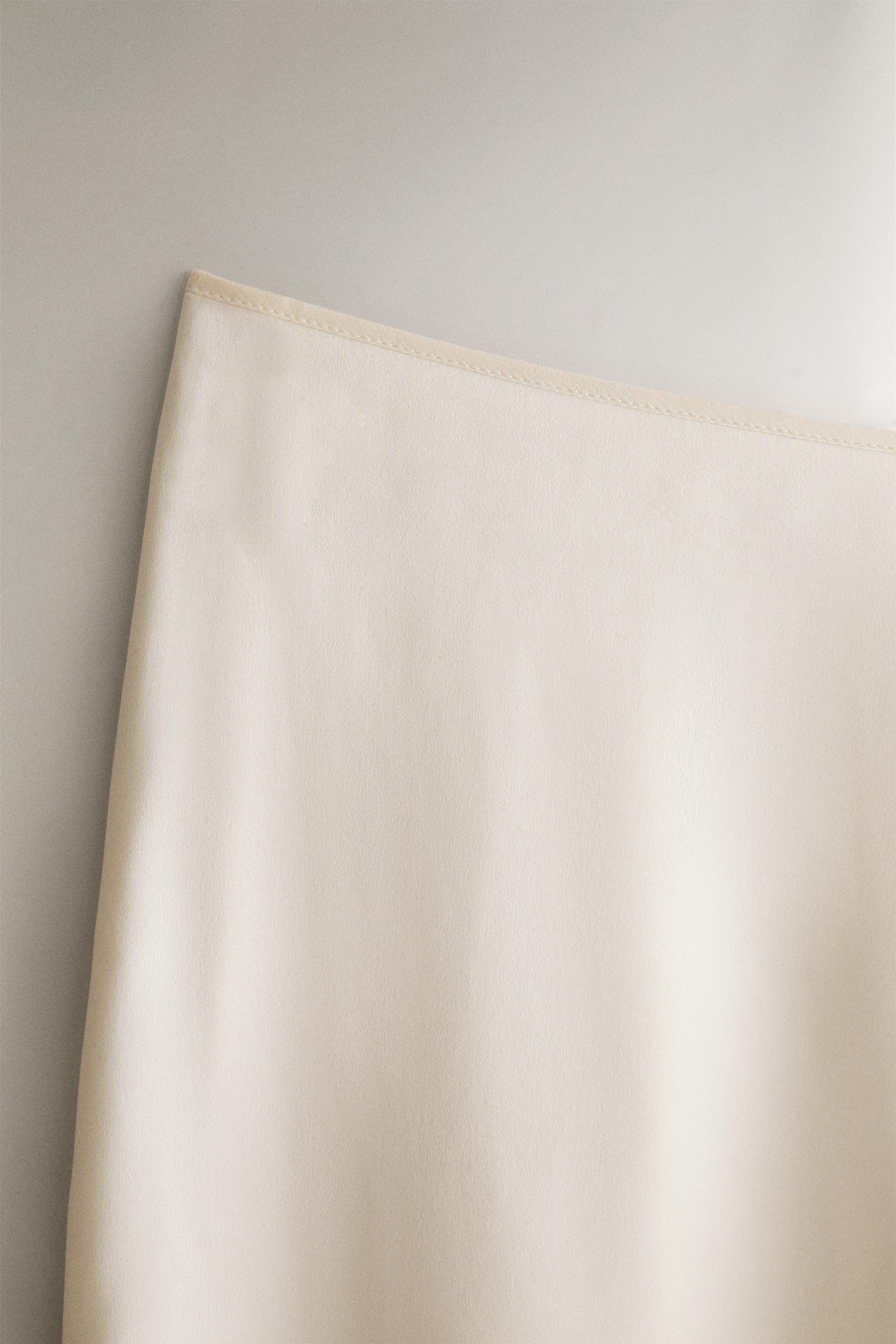 WIDE-LEG MULBERRY SILK TROUSERS — Ecru