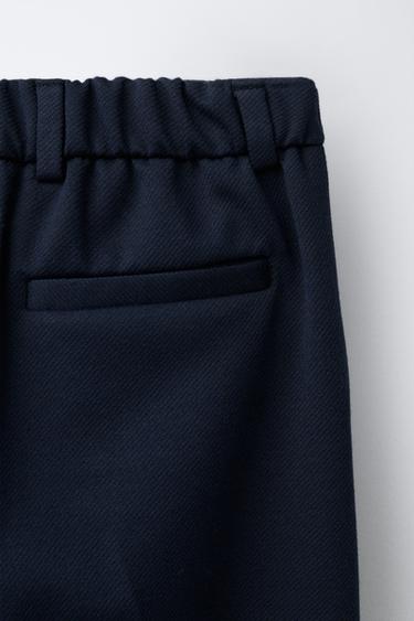 Zara COMFORT SUIT PANTS - Navy blue