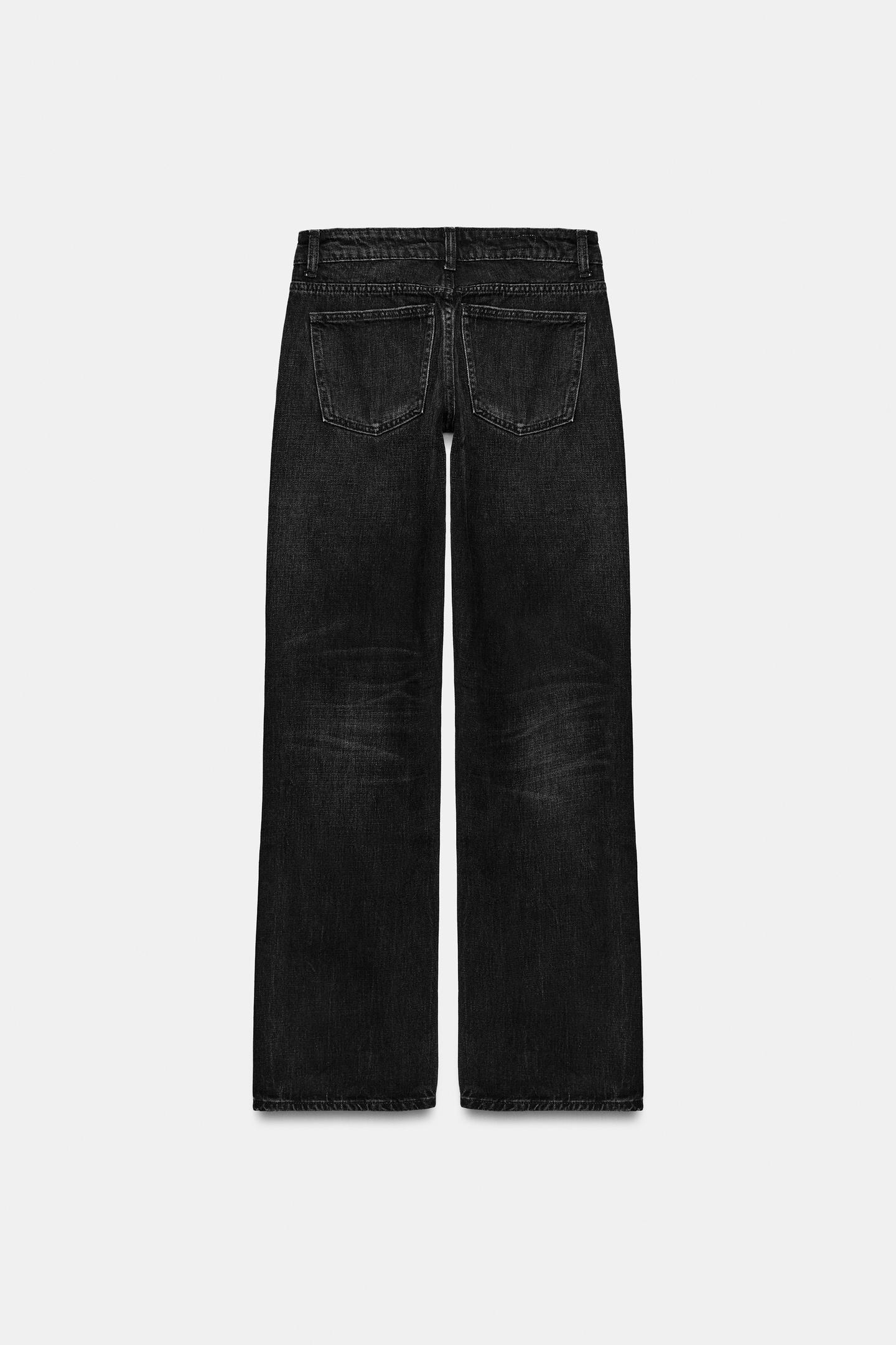 Женские джинсы Zara Trf Low-Rise Wide Leg, цвет: Чёрный — фото 2