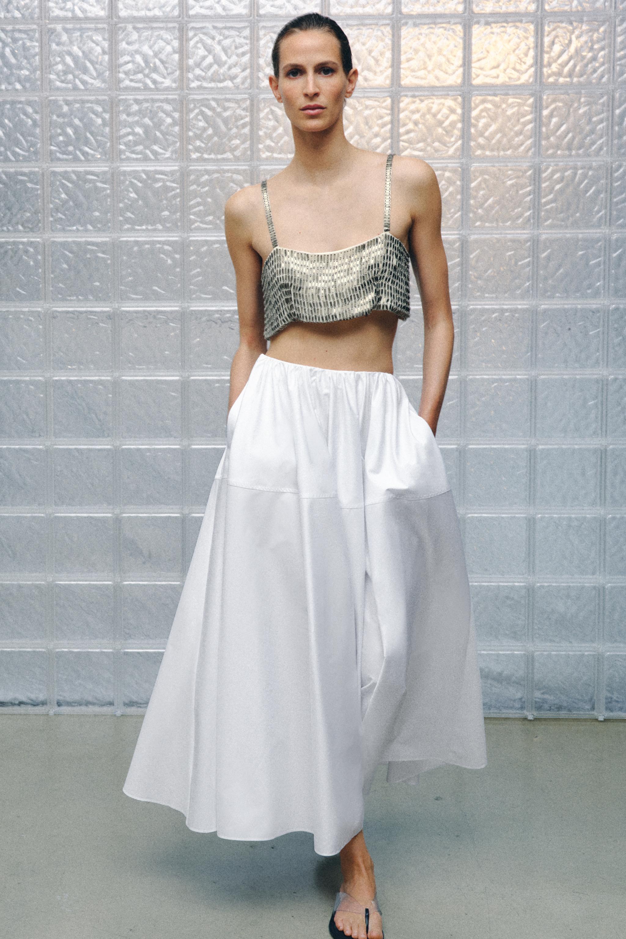 ZW COLLECTION VOLUMINOUS SKIRT - White | ZARA United States