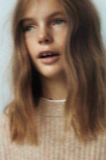 Zara SOFT FEEL LONG SWEATER - taupe brown