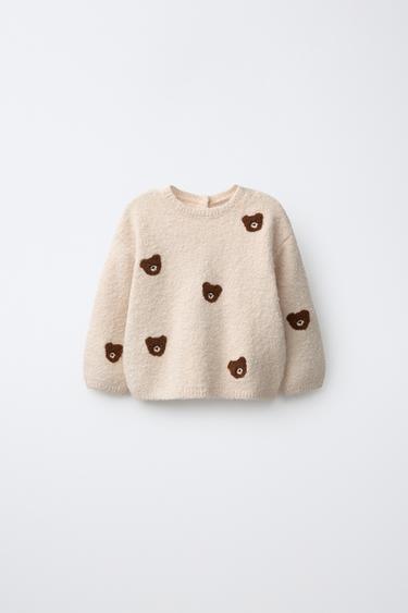 JERSEY PUNTO OSITOS BORDADOS - Beige claro de Zara - Imagen 0