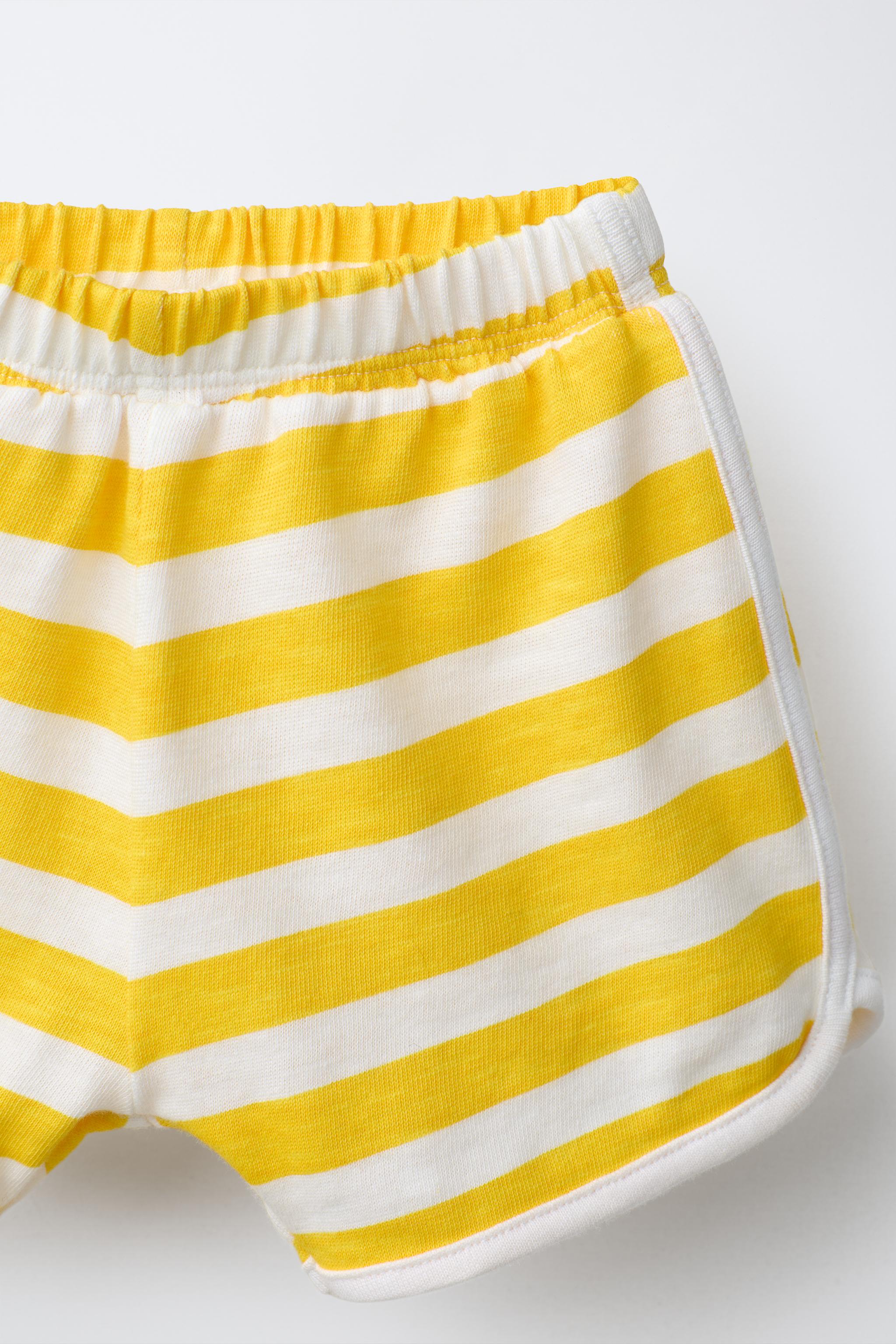 Детские шорты Zara STRIPED PRINT T-SHIRT AND BERMUDA SHORTS SET — фото 6