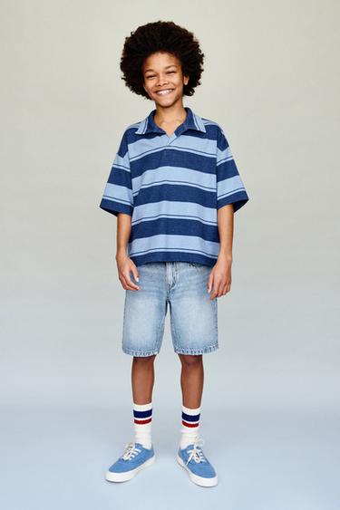 BERMUDES DENIM STRAIGHT - Blau de Zara