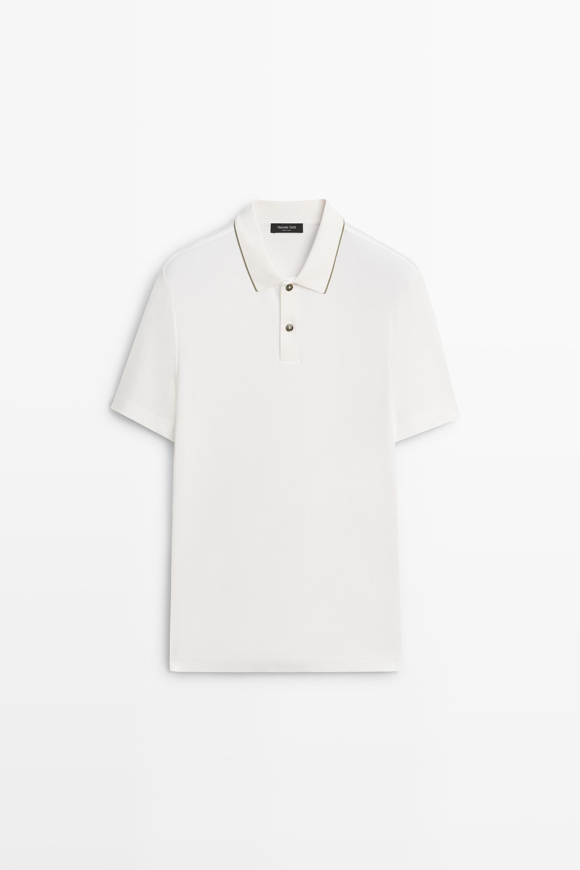 Short sleeve polo shirt with contrast detail