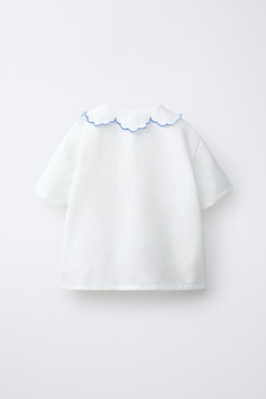 4-10 ANS/ PYJAMA FLEURS BRODÉES AVEC COTON ET LIN - Écru / Chiné de Zara - Image 2