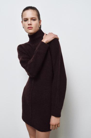 SOFT KNIT SHORT DRESS - Brown by Zara