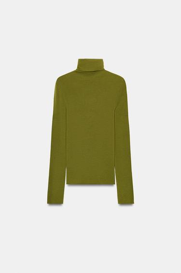 JERSEY  EXTRAFINO 100% LANA - Verde de Zara