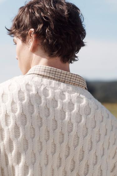 PULL EN JACQUARD GÉOMÉTRIQUE ÉDITION LIMITÉE - Crème de Zara - Image 3