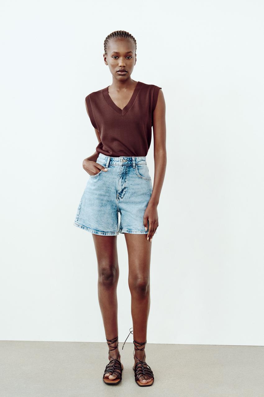 Z1975 MOM FIT ショートパンツ - ミディアムブルー | ZARA Japan / 日本
