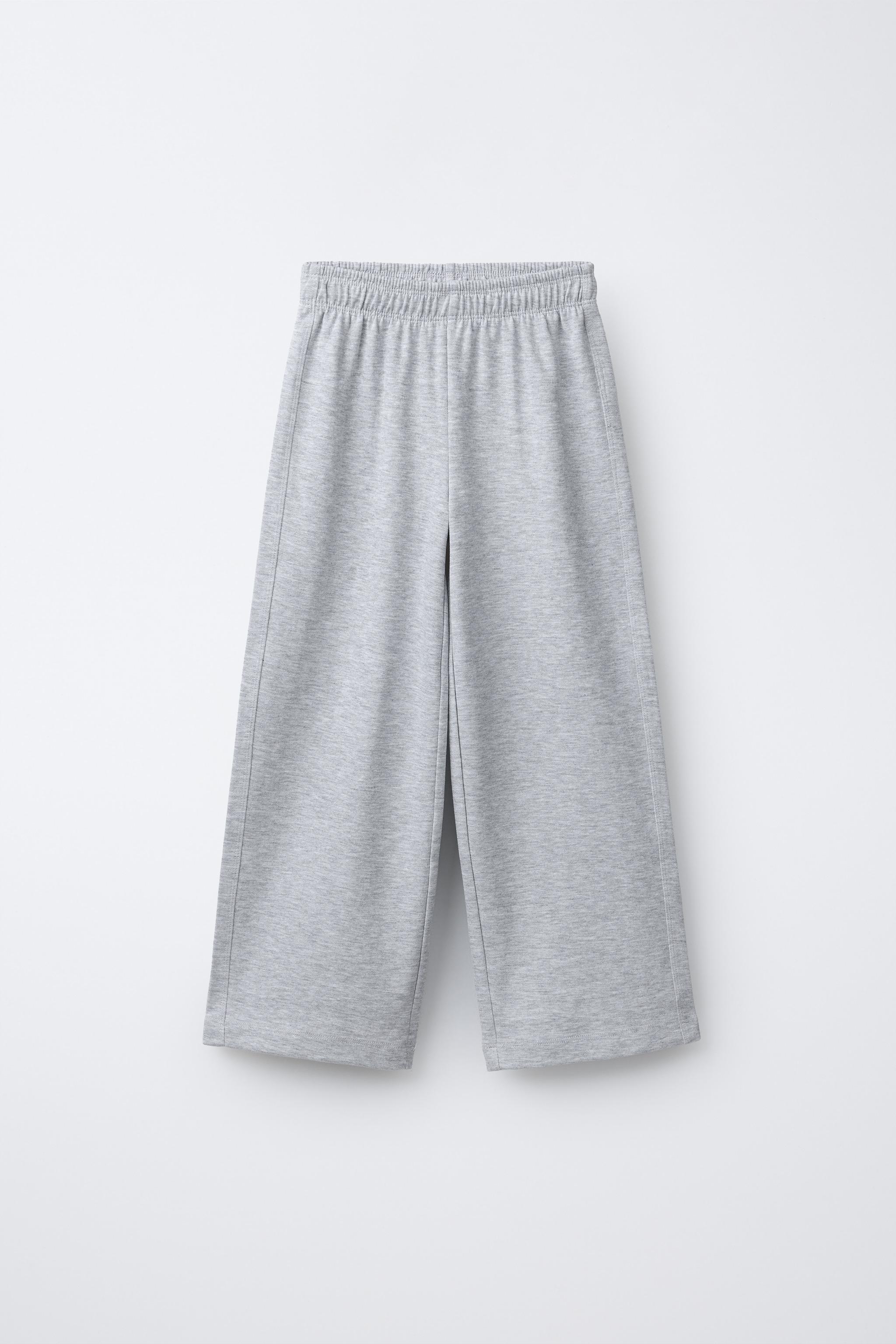 CALÇA WIDE LEG INTERLOCK - Cinza-vigoré | ZARA Brasil