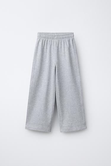 PANTALÓN WIDE LEG INTERLOCK - Gris vigoré de Zara - Imagen 0