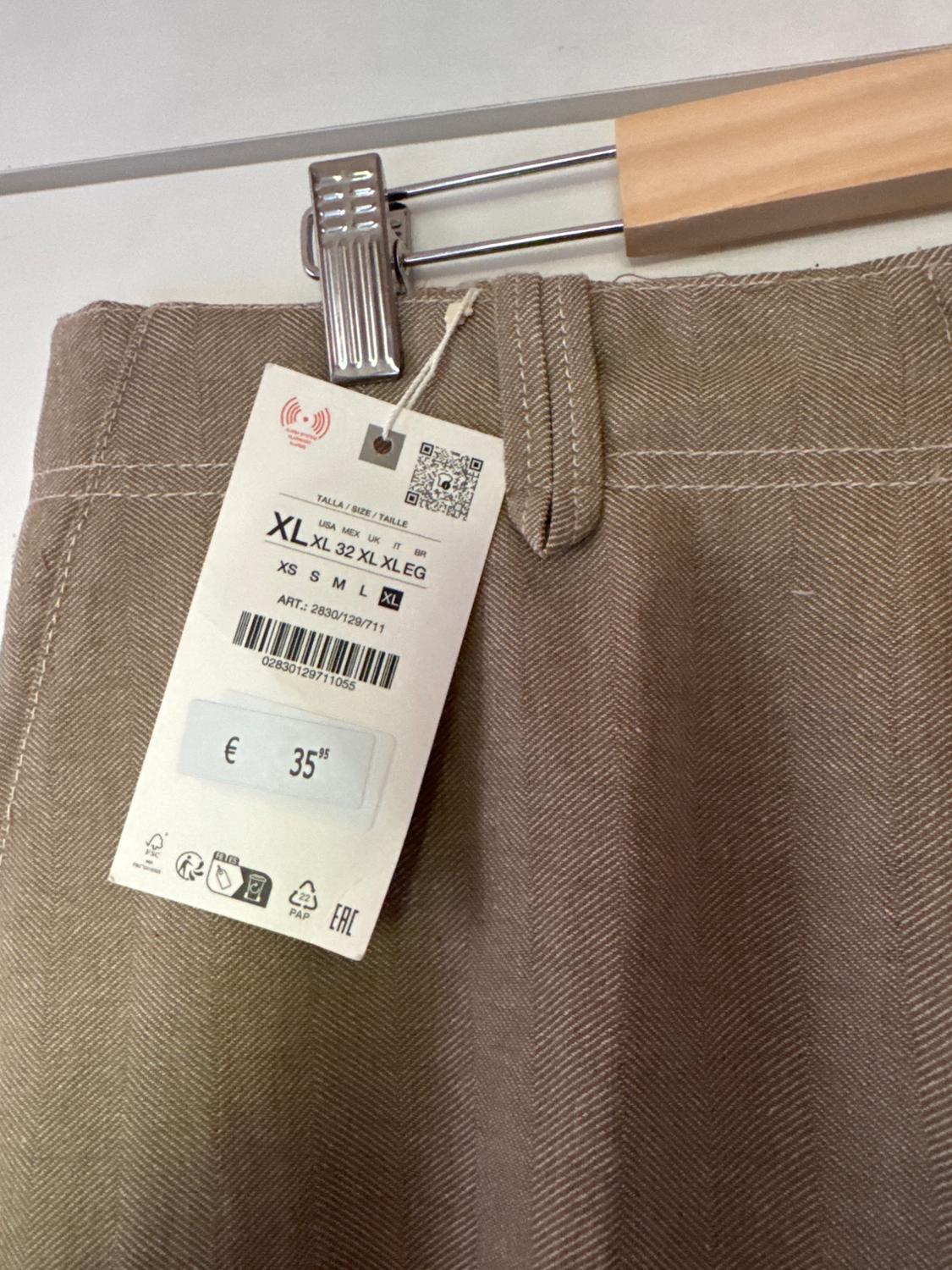 STRAIGHT CUT HERRINGBONE TROUSERS - Image 3