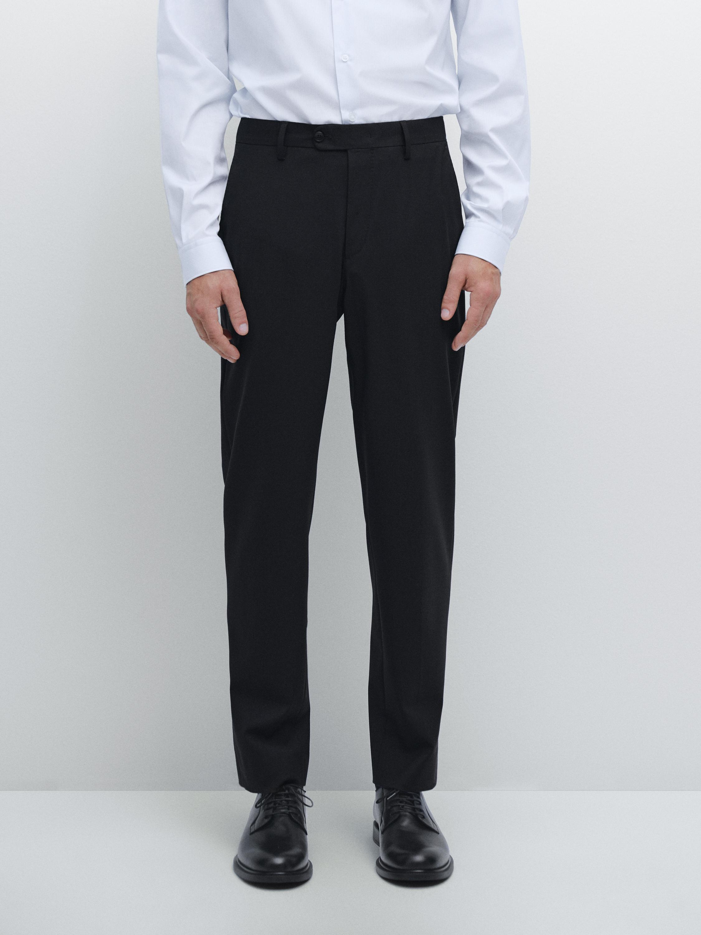Wool blend suit trousers