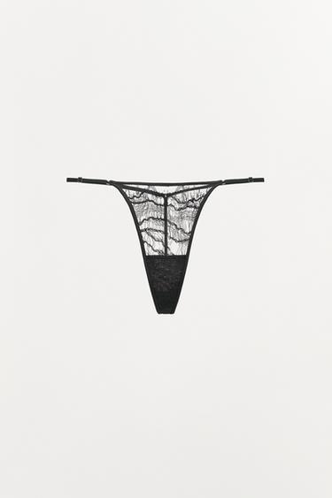 TANGA ENCAJE LIMITED EDITION - Negro de Zara