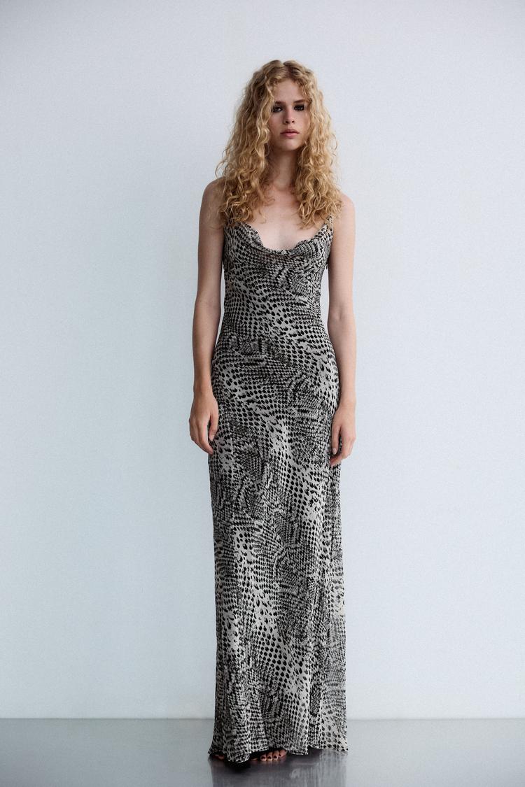 Zara Outfits Vestido Animal Print Print Midi Dress Zara Giraffe