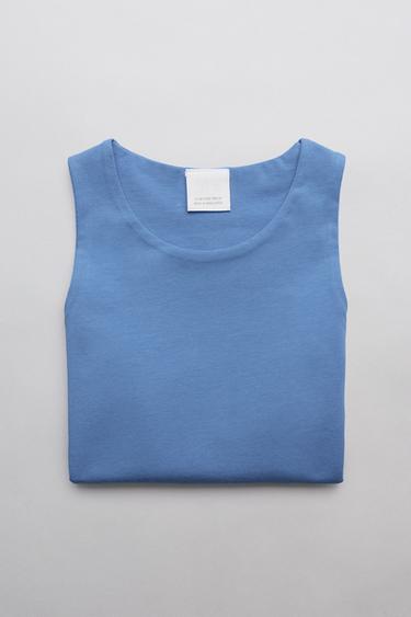 STRAPPY CROP TOP - Bluish by Zara