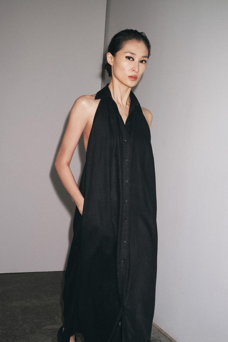 Hombros Descubiertos Vestido Escote Halter Zara VESTIDO HALTER