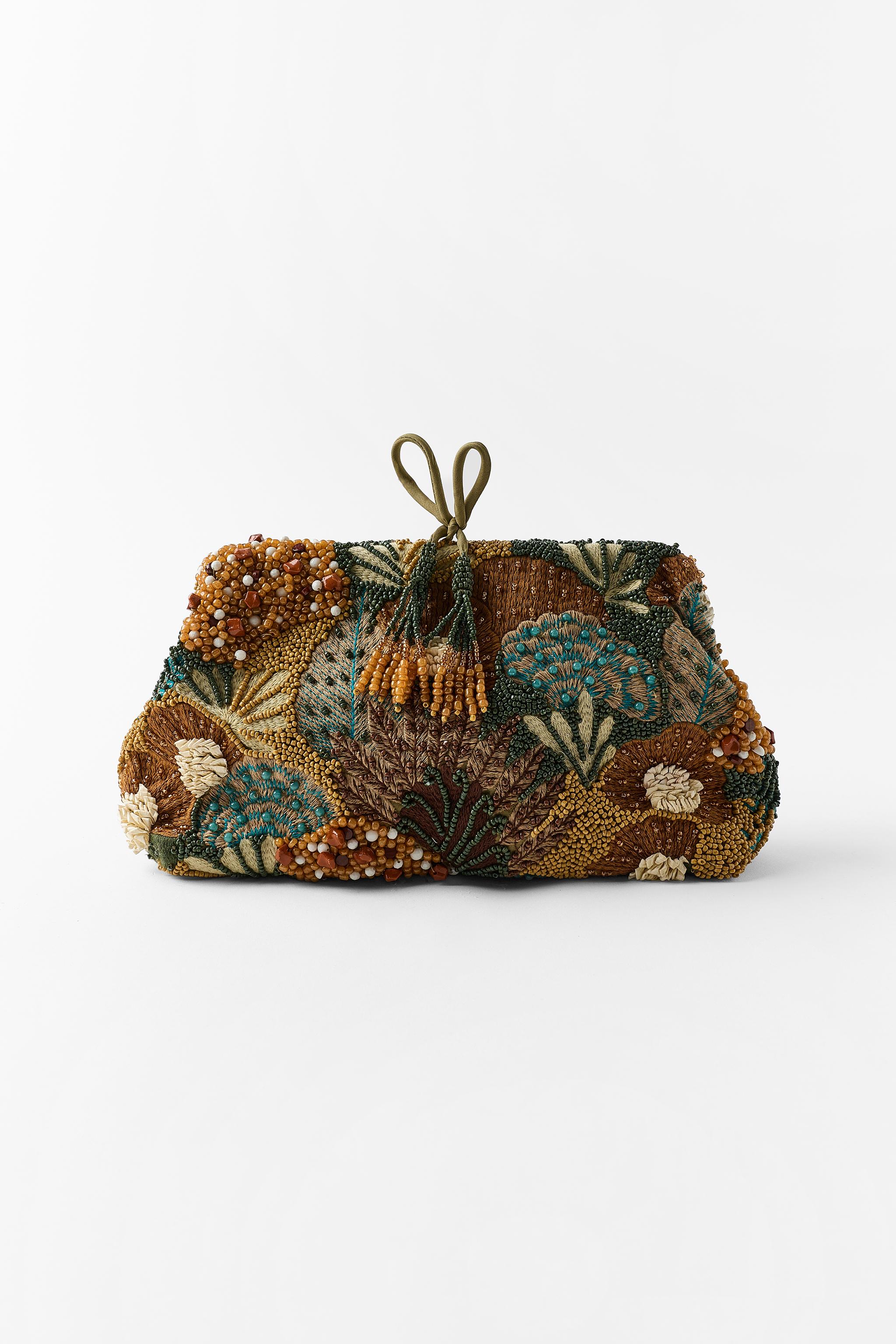 BEADED EMBROIDERED CLUTCH