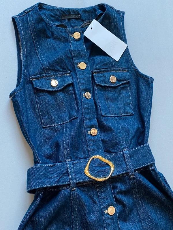 Z1975 DENIM DRESS WITH BELT - Image 4